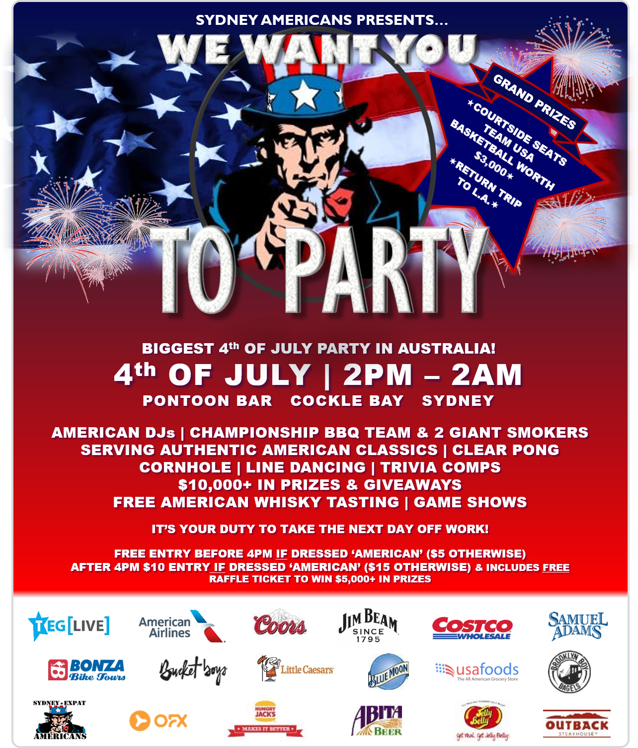 Biggest American Indpendence Day Party in Australia