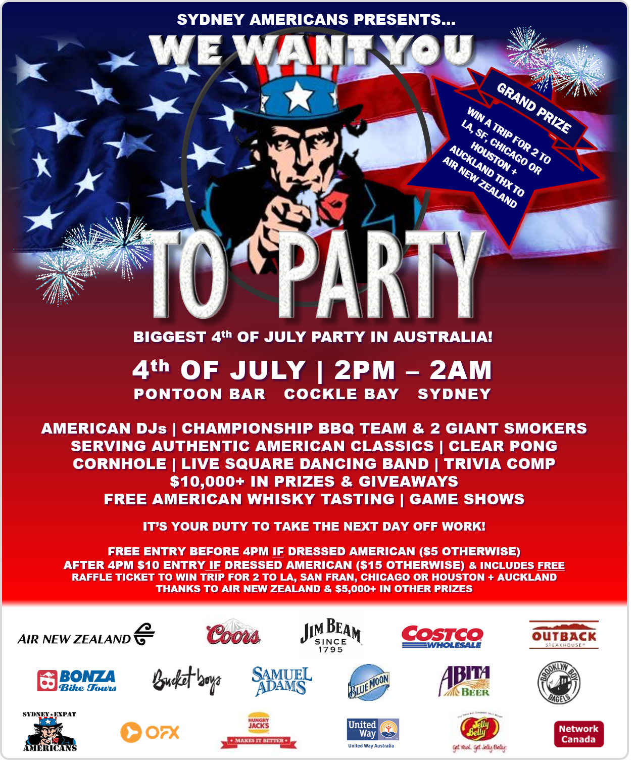 Biggest American Indpendence Day Party in Australia